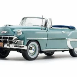 1953 Chevy Bel Air Open Convertible, Horizon Blue - Sun Star 1625 - 1/18 Scale Diecast Model Toy Car