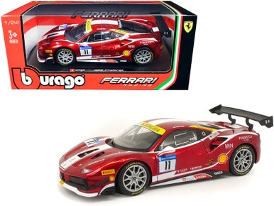Ferrari 488 Challenge #11, Candy Red - Bburago 18-26308 - 1/24 Scale Diecast Model Toy Car 3 Ferrari 488 Challenge #11, Candy Red - Bburago 18-26308 - 1/24 Scale Diecast Model Toy Car