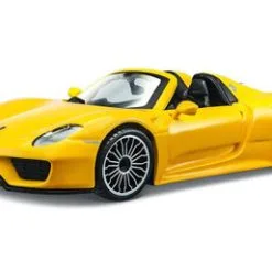 Porsche 918 Spyder, Yellow - Bburago 21076YL - 1/24 Scale Diecast Model Toy Car