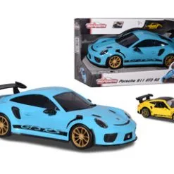 ModelToyCars Porsche 911 GT3 RS Carry Case + 1 Car, Blue - Jada Toys 2120581941JA - Diecast Model Toy Car