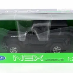 2007 Jeep Wrangler, Black - Welly 22489HW-GRY - 1/24 Scale Diecast Model Toy Car