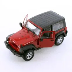 2007 Jeep Wrangler Rubicon Hardtop, Red - Welly 22489HWR - 1/24 Scale Diecast Model Toy Car