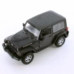 2007 Jeep Wrangler Rubicon Hardtop, Black - Welly 22489H/4D - 1/24 Scale Diecast Model Toy Car