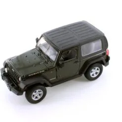 2007 Jeep Wrangler Rubicon Hardtop, Dark Green - Welly 22489H/4D - 1/24 Scale Diecast Model Toy Car