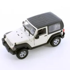 2007 Jeep Wrangler Rubicon Hardtop, White - Welly 22489H/4D - 1/24 Scale Diecast Model Toy Car
