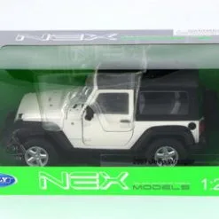 2007 Jeep Wrangler Rubicon Hard Top, Cream- Welly 22489HW-WH - 1/24 Scale Diecast Model Toy Car