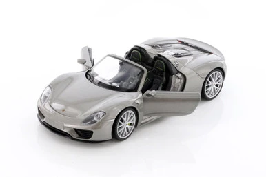 Porsche 918 Spyder Convertible, Silver - Welly 24055CWSV - 1/24 Scale Diecast Model Toy Car 3 Porsche 918 Spyder Convertible, Silver - Welly 24055CWSV - 1/24 Scale Diecast Model Toy Car