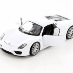 Porsche 918 Spyder Hardtop, White - Welly 24055HC/4D - 1/24 Scale Diecast Model Toy Car