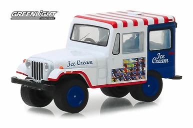 1975 Jeep DJ-5 Ice Cream Truck, White And Blue - Greenlight 30005/48 - 1/64 Scale Diecast Car 3 1975 Jeep DJ-5 Ice Cream Truck, White And Blue - Greenlight 30005/48 - 1/64 Scale Diecast Car