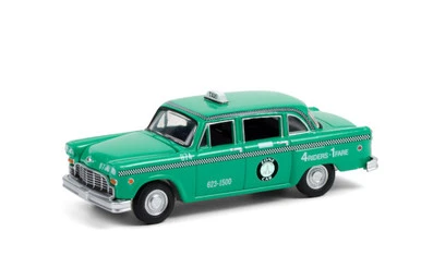 Zone Cab Co. 1969 Checker Taxi, Light Green - Greenlight 30232/48 - 1/64 Scale Diecast Model Toy Car 3 Zone Cab Co. 1969 Checker Taxi, Light Green - Greenlight 30232/48 - 1/64 Scale Diecast Model Toy Car