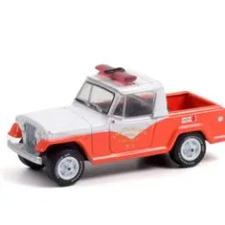 1967 Jeep Jeepster Commando - Chattanooga Rural Fire Dept. No. 3, White And Orange - Greenlight 30269/48 - 1/64 Scale Diecast Model Toy Car