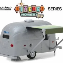 1961 Airstream Bambi Travel Trailer, Gray - Greenlight 34050F/48 - 1/64 Scale Diecast Model Toy Car