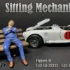 Sitting Mechanic Figure II, Blue - American Diorama 38233 - 1/18 Scale Figurine - Diorama Accessory