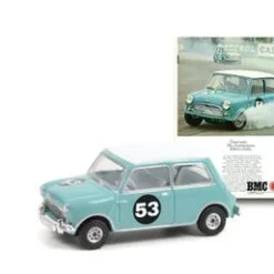 1967 Morris Mini Cooper S #53, Baby Blue - Greenlight 39080B/48 - 1/64 Scale Diecast Model Toy Car