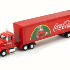 Motor City Classics Holiday Caravan Tractor Trailer With LED Lights, Red - Motorcity Classics 443012 - 1/43 Diecast Car