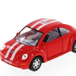 I Love New York Volkswagen New Beetle Hard Top, Red - Kinsmart 5028W-ILNY - 1/32 Scale Diecast Car