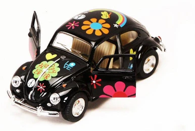 1967 Volkswagen Beetle W/Decals, Black - Kinsmart 5057DF - 1/32 Scale Diecast Car (New, But NO BOX) 3 1967 Volkswagen Beetle W/Decals, Black - Kinsmart 5057DF - 1/32 Scale Diecast Car (New, But NO BOX)