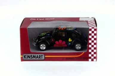 1967 Volkswagen VW Classic Beetle W/ Decals, Black - Kinsmart 5057FW - 1/32 Scale Diecast Car 3 1967 Volkswagen VW Classic Beetle W/ Decals, Black - Kinsmart 5057FW - 1/32 Scale Diecast Car