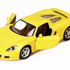 Porsche Carrera GT, Yellow - Kinsmart 5081D - 1/36 Scale Diecast Model Toy Car (Brand New, But NOT IN BOX)