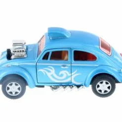 Volkswagen Beetle Custom Dragracer, Light Blue - Kinsmart 5405D - 1/32 Scale Diecast Model Toy Car