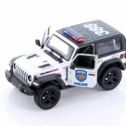 2018 Jeep Wrangler Rubicon Police Hard Top, Silver - Kinsmart 5412DPR - 1/34 Scale Diecast Car