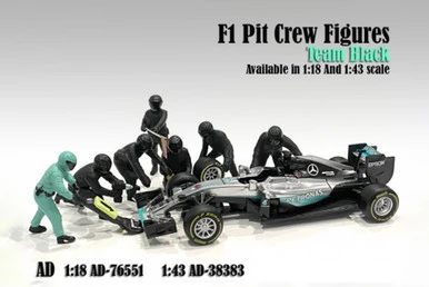 Formula One F1 Pit Crew, Black - American Diorama 76551 - 1/18 Scale Figurines - Diorama Accessory 3 Formula One F1 Pit Crew, Black - American Diorama 76551 - 1/18 Scale Figurines - Diorama Accessory