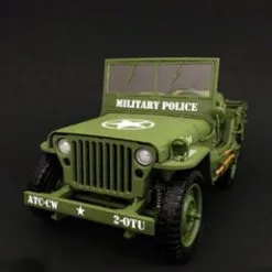 ARMY Jeep Vehicle Military Police, Green - American Diorama 77406 - 1/18 Scale Diecast Model Toy Car