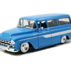 1957 Chevy Suburban, Blue - Jada Toys 97190/4 - 1/24 Scale Diecast Model Toy Car