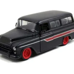 1957 Chevy Suburban, Primer Black - Jada Toys 97686/4 - 1/24 Scale Diecast Model Toy Car
