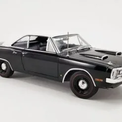1970 Dodge Dart Swinger 340 W/ Vinyl Top, Black W/ White - Acme A1806407VT - 1/18 Scale Diecast Car