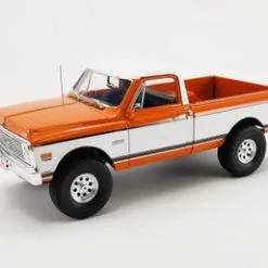 1972 Chevy K10 4x4 Pickup Truck, Orange And White - Acme A1807213 - 1/18 Scale Diecast Car