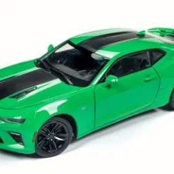 2017 Chevy Camaro SS, Green - Auto World AW244 - 1/18 Scale Diecast Model Toy Car