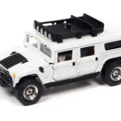 2006 Hummer H1 Alpha With Roof Rack, Bright White - Johnny Lightning JLCG024/48B - 1/64 Scale Diecast Model Toy Car