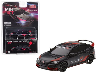 Honda Civic Type R (FK8), Matte Black - Mini GT MGT00023-MJ - 1/64 Scale Diecast Model Toy Car 3 Honda Civic Type R (FK8), Matte Black - Mini GT MGT00023-MJ - 1/64 Scale Diecast Model Toy Car